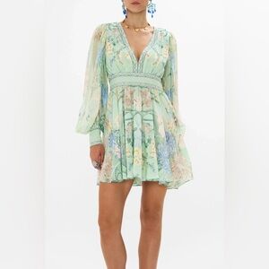 Camilla Short Dress with Blouson Sleeve in the "Dreaming In Dutch" print